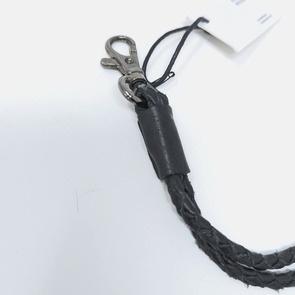 Leather long keychain - Black braided - Picture 4 of 4